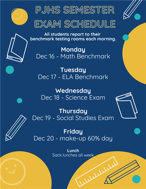 PJHS 1st Semester EXAM Schedule